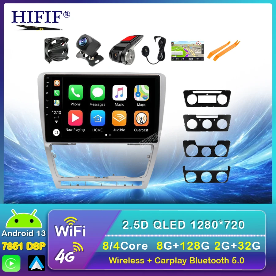 

Мультимедийная магнитола Carplay, 2DIN, 10,1 дюйма, 4G + WiFi, GPS, для SKODA Octavia 2 A5 2007-2014