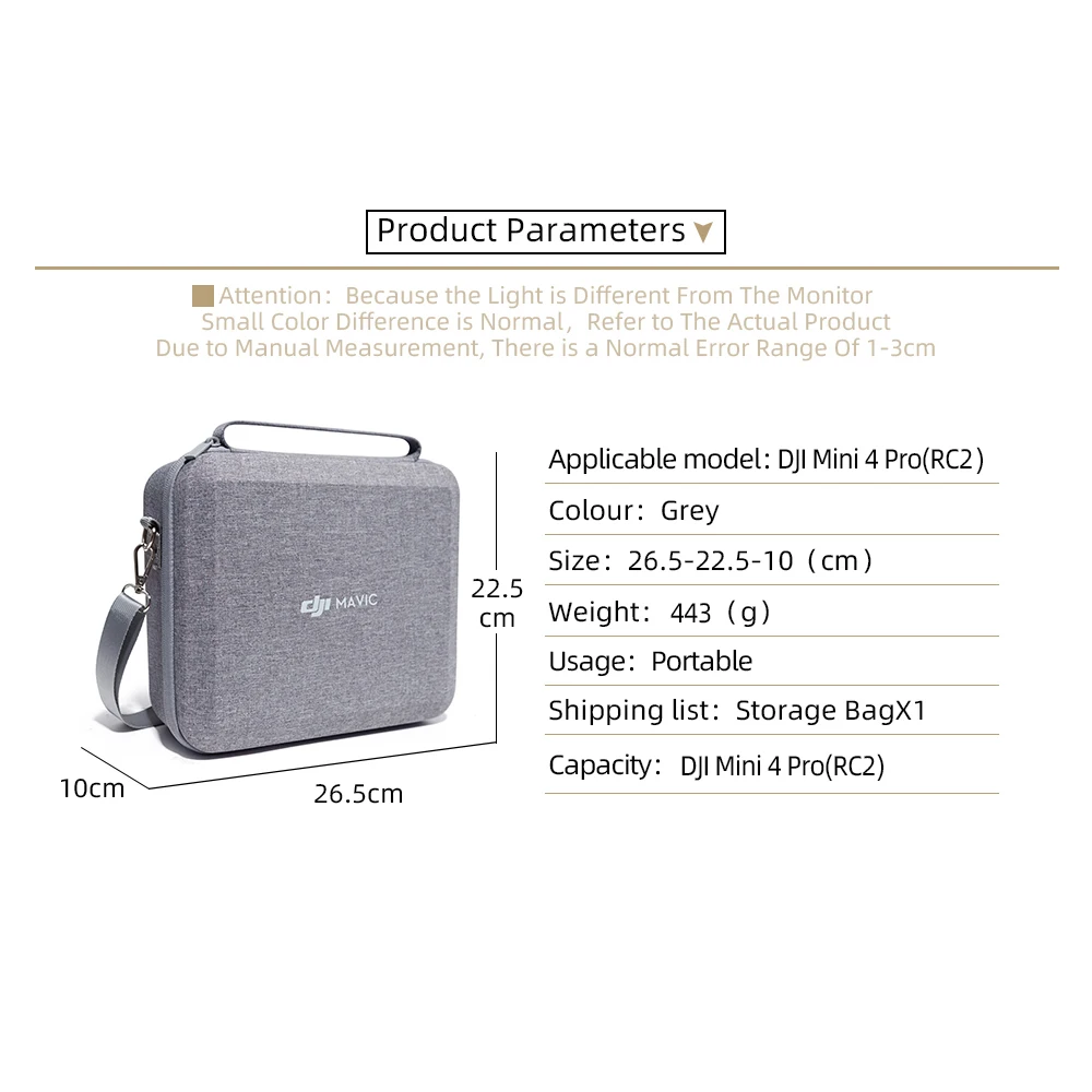 Portable Hard EVA Carrying Case Protective Sotrage Shoulder Bag Box for DJI Mini 4 Pro Remote Battery Accessories Drone Accessories Drone Storage Bag Drone Storage Case
