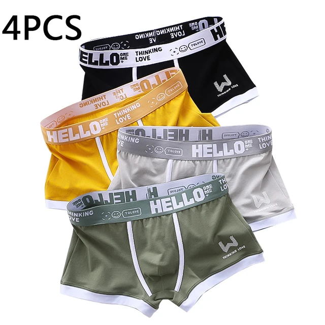 4PCS/LOT Fashion Men's Panties Cotton Boxer Shorts Man Underwear Mens  Boxers Sexy U Convex Breathable Male Underpants Plus Size - AliExpress