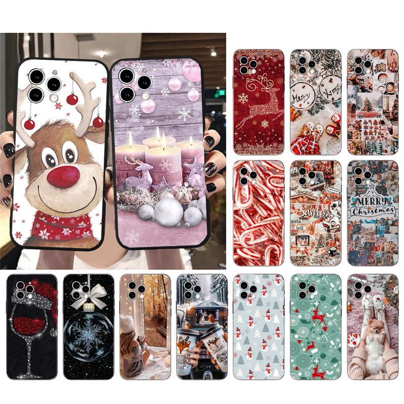 

Cute Christmas Deer Phone Case For iphone 15 14 Pro Max 13 12 11 Pro Max XSMax XR 12 13 mini 14 Plus Shell