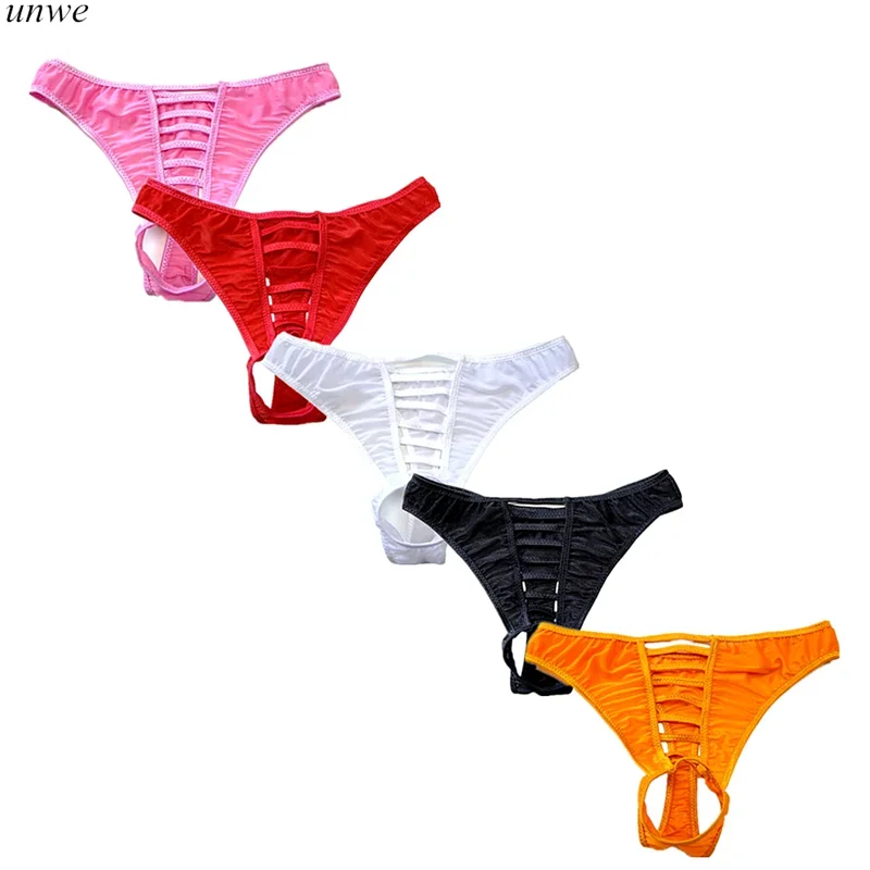 1PCS Crotch Open Underwear for Men Hollow Bandage Gay Sexy Underwear Erotic See Through Thong with Penis Hole