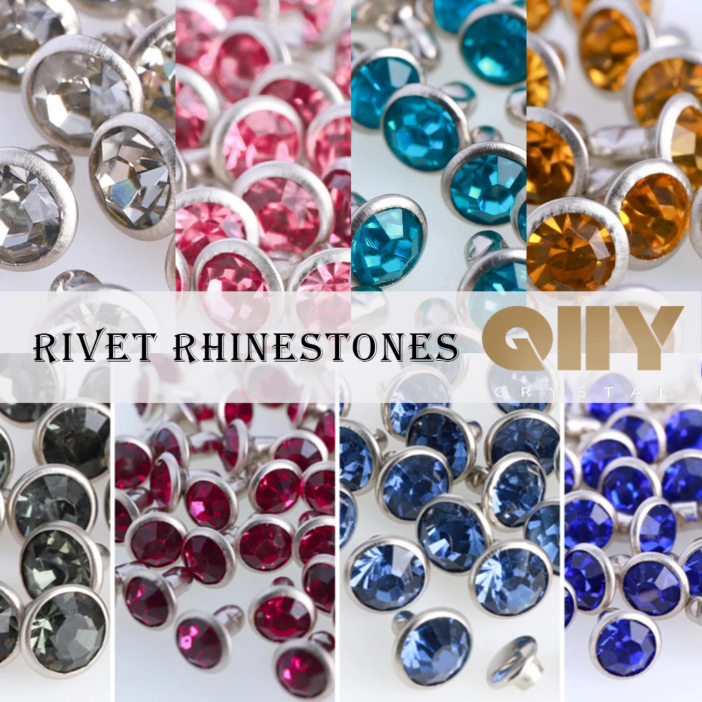 100 Sets 6/8mm Glass Rivets Rhinestone Glitter Crystal AB Silver Edge Stones Studs With Care Rhinestones for DIY Crafts Leather 100 Sets 6/8mm Glass Rivets Rhinestone Glitter Crystal AB Silver Edge Stones Studs With Care Rhinestones for DIY Crafts Leather