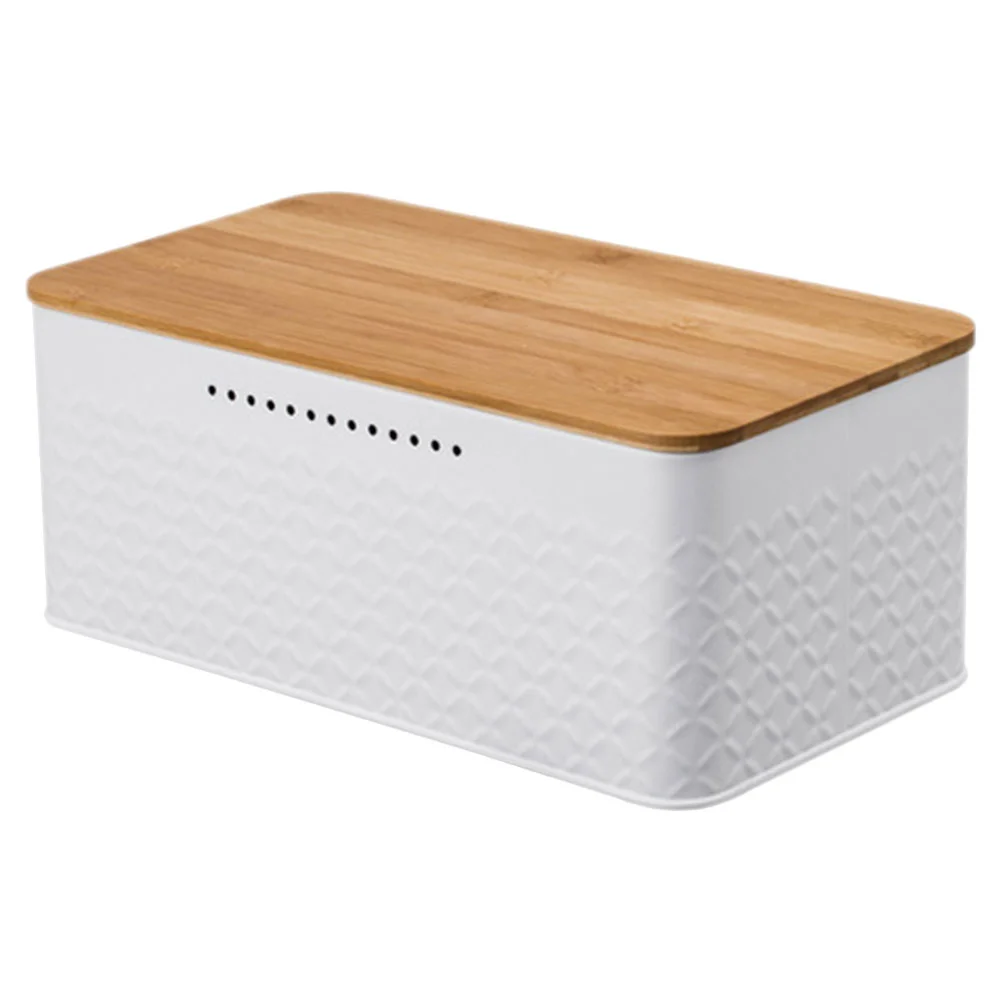 

Metal Bread Box Containers Kitchen Holder for Counter Cake Bin Countertop White