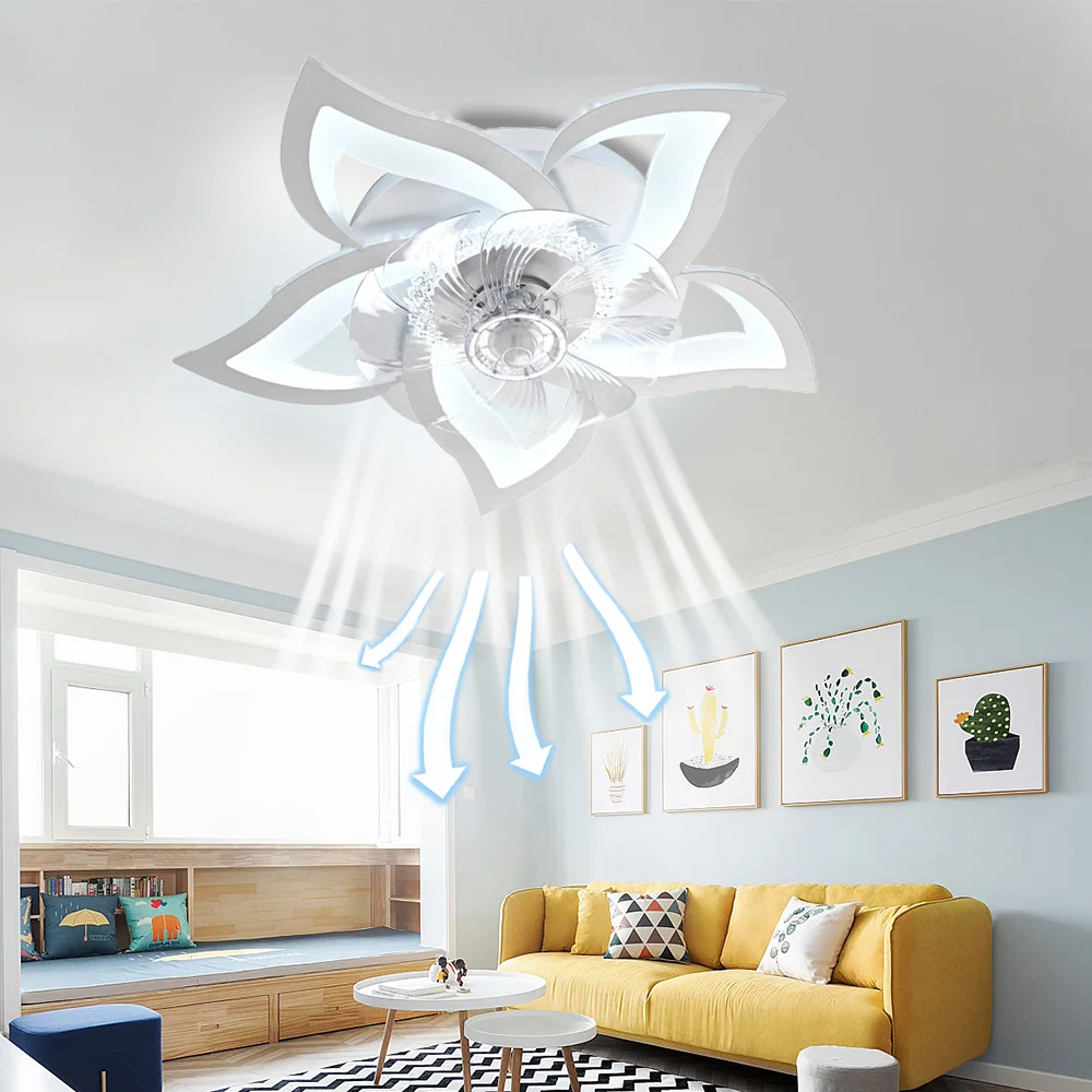 Ventilatore da soffitto con luce a Led per soggiorno camera da letto  lampadario per la casa moderno ventilatore da soffitto a Led illuminazione  decorativa
