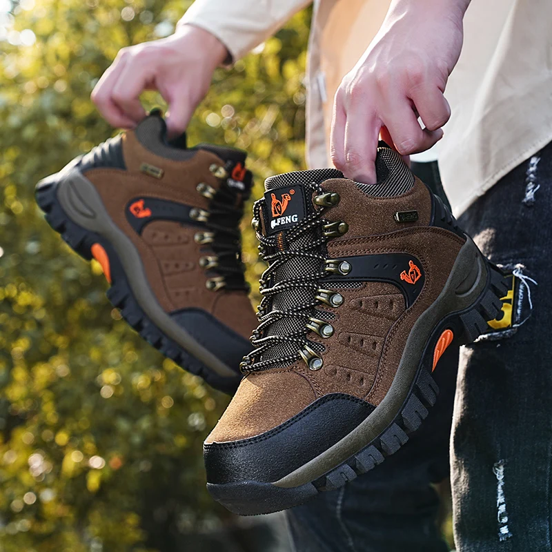 Outdoor Waterproof Hiking Boots Men's Women's Spring And Autumn Hiking Wear-resistant Mountain Sports Boots Hunting Sports Shoes 4