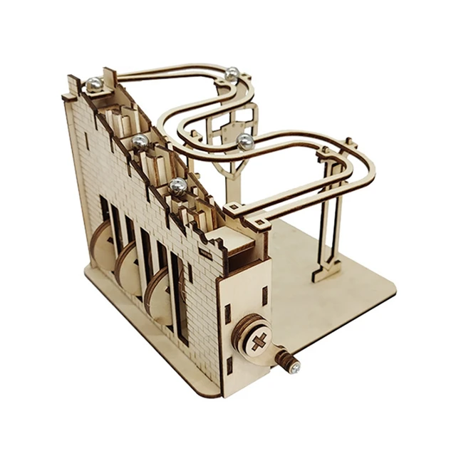 3D Wooden Puzzle Marble Run Rotating Track Mechanical Gears Constructor Engineering Kits For Adults Teens Kids Toy Gifts 2