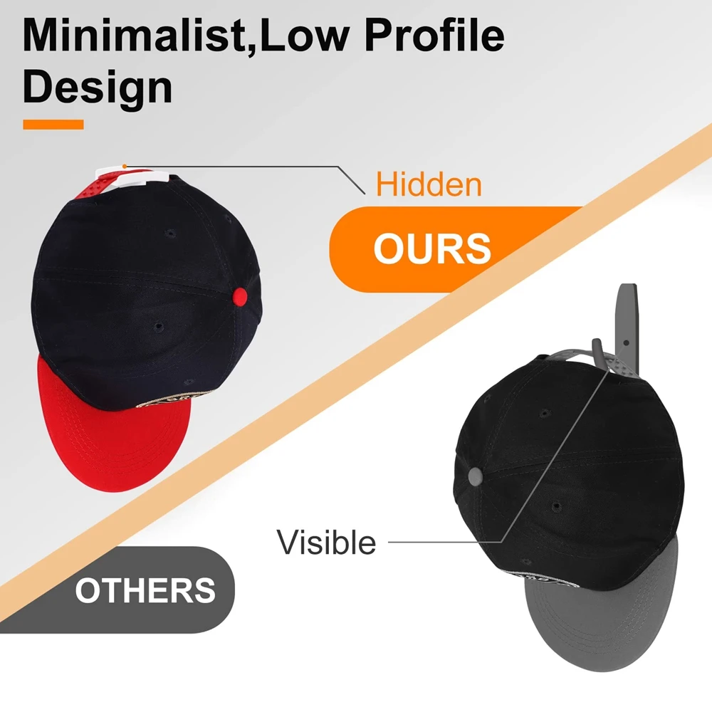 5/10pcs Minimalist Hat Rack Design Strong Hold Cowboy Hat Hanger to Display for Door Closet Hat Racks for Baseball Caps 3
