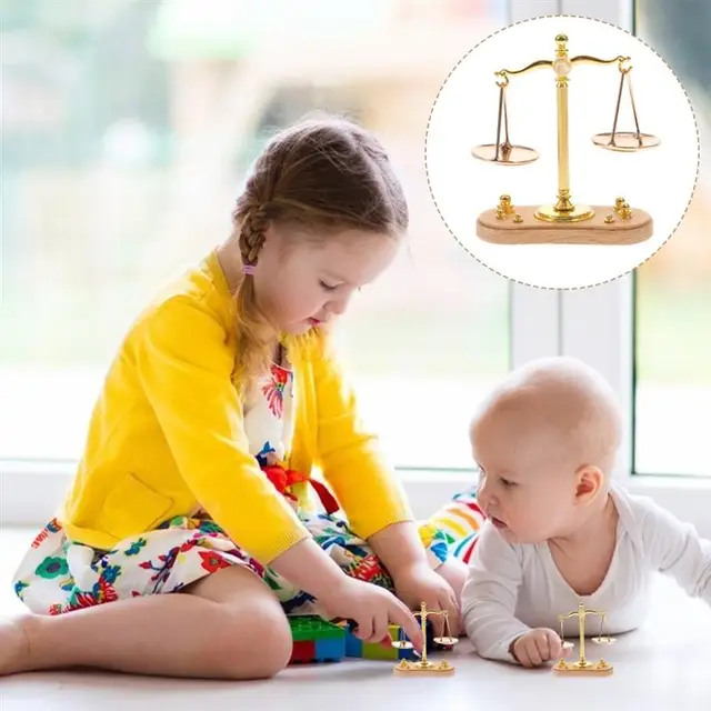 Scale Balance Mini Justice Vintage Weight Scales Miniature Decor Metal Toy  Kids Furniture Weighing Retro Pan Goldsmith House - AliExpress