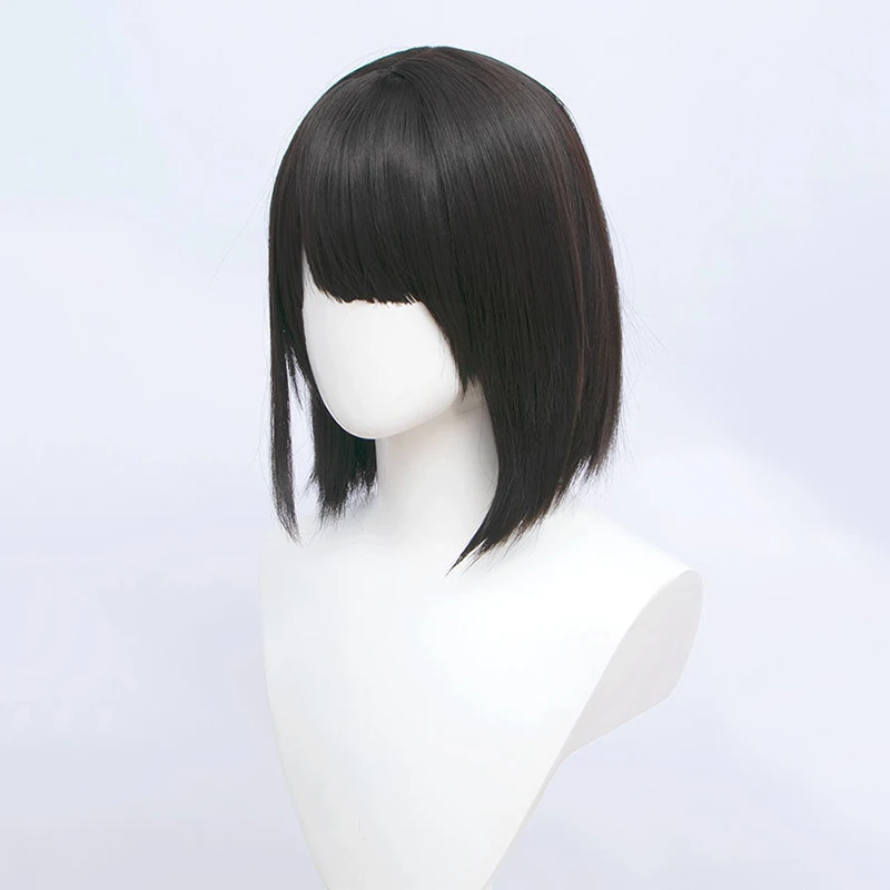 Generic Black Heat-Resistant Synthetic Wig for Halloween and Cosplay Events