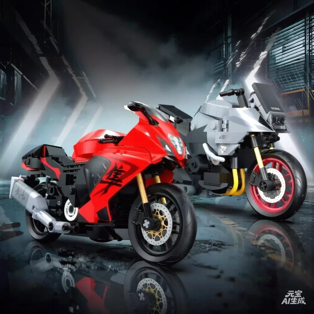 1:12 Maßstab Japanisches Motorrad-Modell GSX1300R Hayabusa Katanas Bausteine Spielzeug-Sammlung für Jungen Geschenke