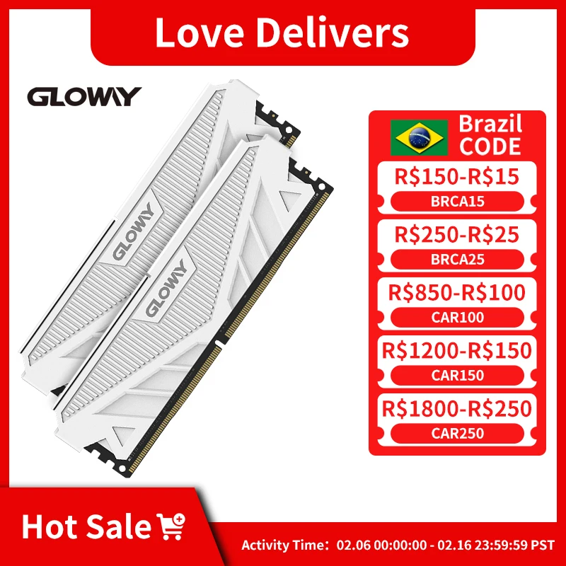 Gloway Memoria Ram Ddr4 G1 Serie 8 Gbx2 16Gb 8Gb 3200Mhz 3600Mhz Dimm Xmp Ddr4 Ram Con Dissipatore Di Calore Desktop Gaming