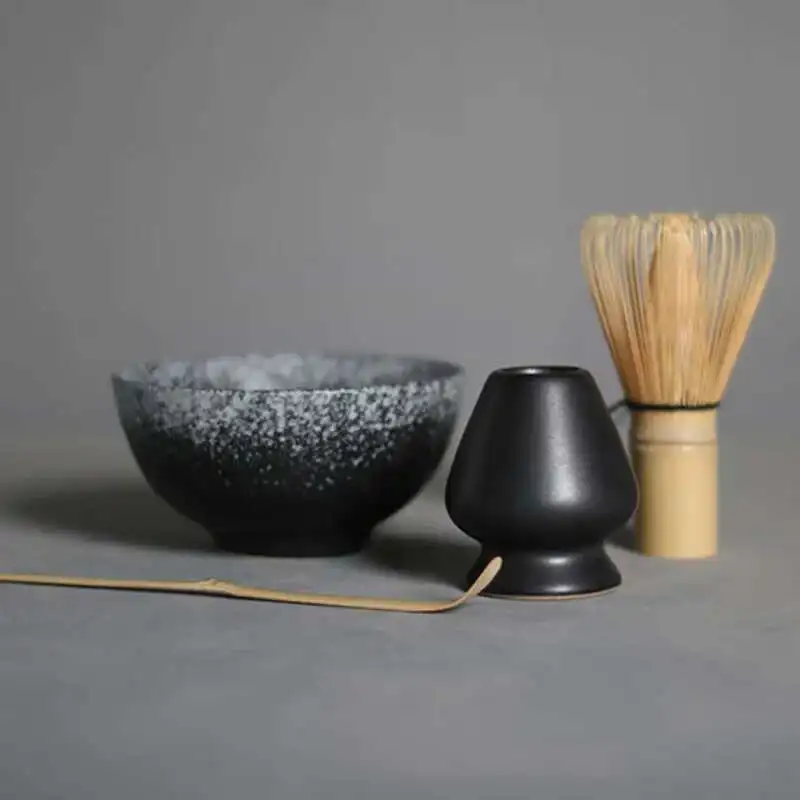 Handmade Home Easy Clean Matcha Tea Set Tool Stand Kit Bowl Whisk Scoop Gift Ceremony Traditional Japanese Accessories