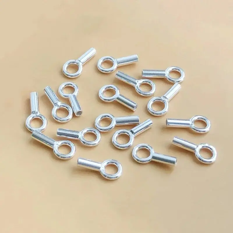 925er Sterlingsilber Guss-Endkappe mit Ring, hergestellt in den USA, Großhandel DIY Schmuckzubehör – Detail 12