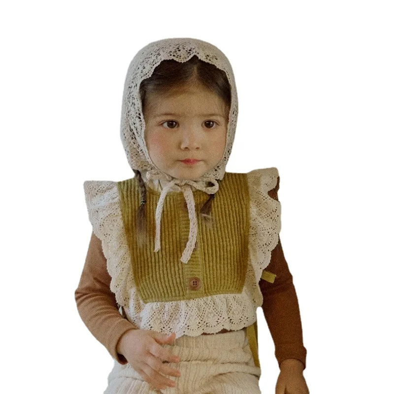 

Spring Autumn Baby Lace Vest Korean Girl Vest Waistcoat Fake Collar Kids Vest Smock Cute Children Costumes Accessories CC200