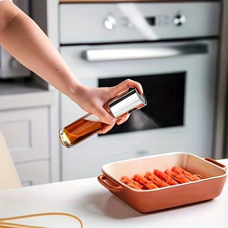 1pc Glass spray bottle, pressure atomization spray pot, pressure spray oil control bottle, kitchen appliances