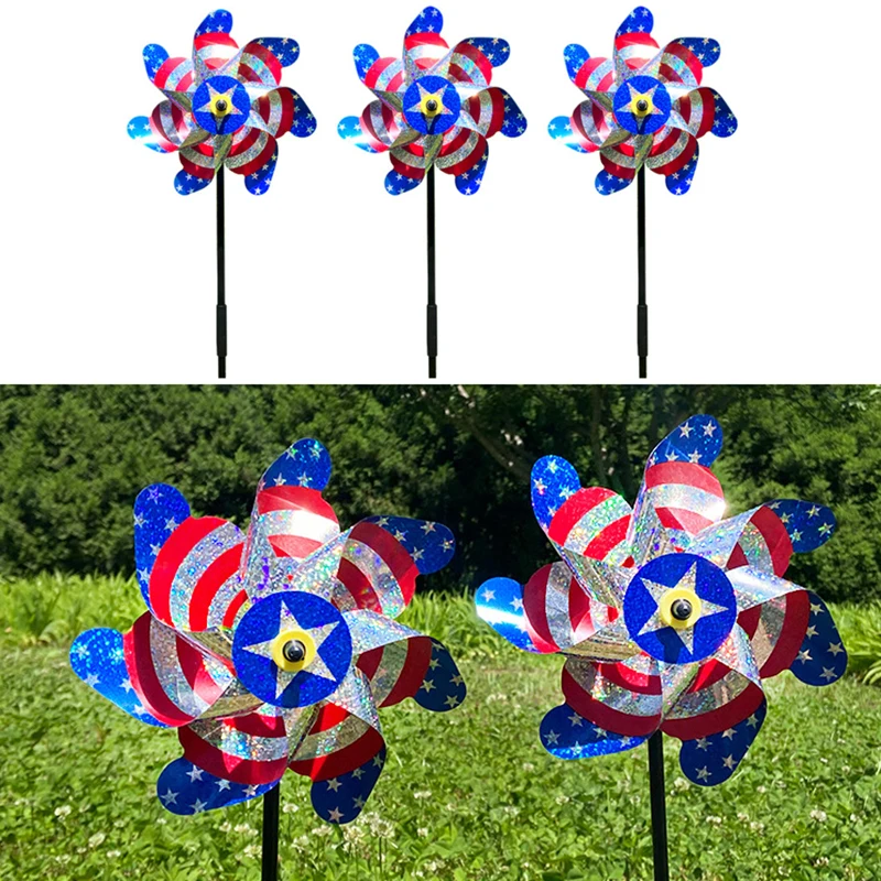 1pc Bird Repeller Pinwheels Reflective Sparkly Deterrent Windmill Protect Garden Plant Flower Lawn Decoration | Дом и сад