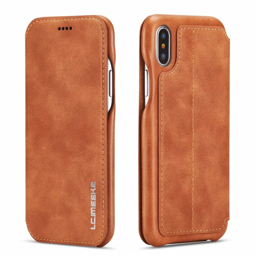 Ultrathin Magnetic Leather Wallet Card Flip Case