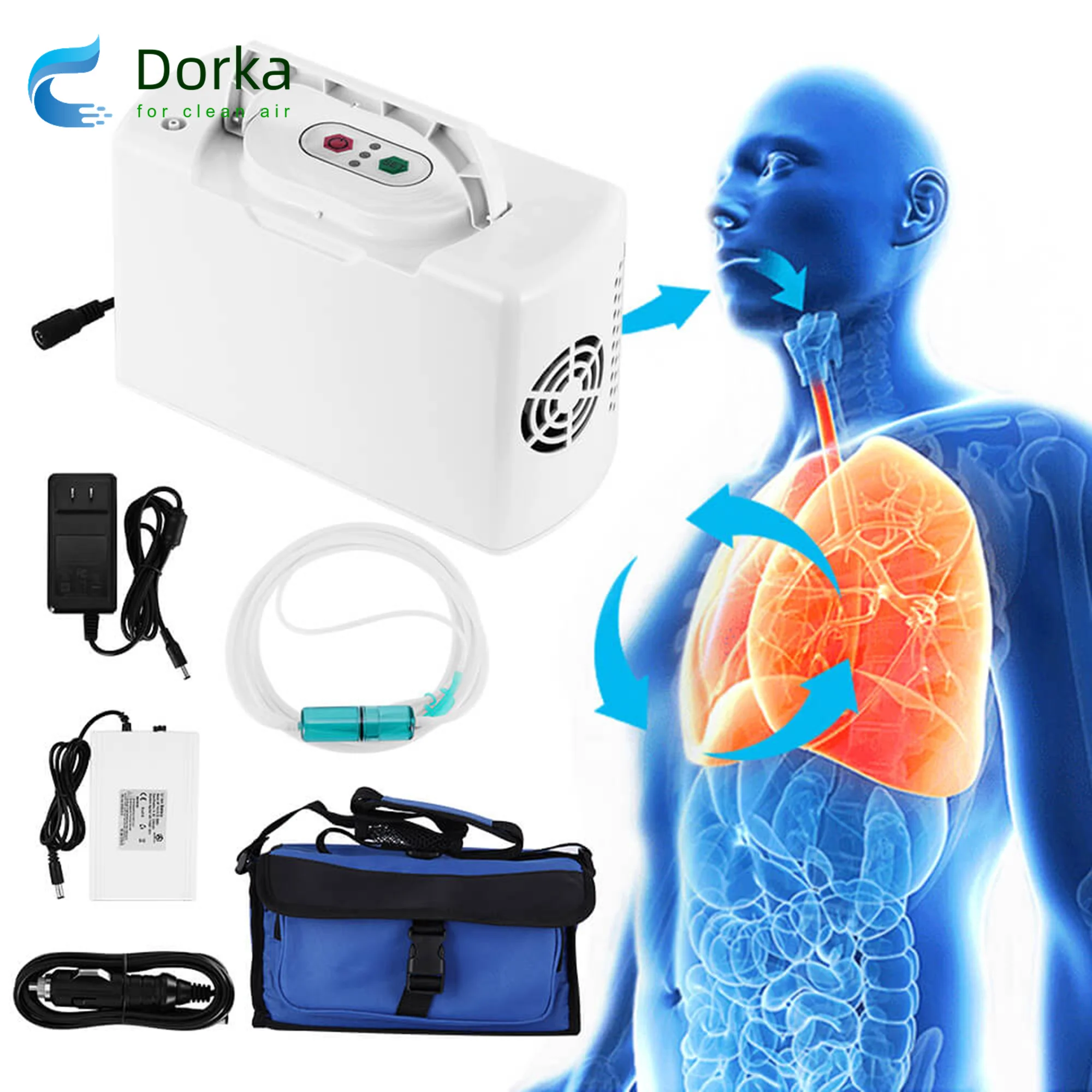 3L Portable Oxygen Concentrator Machine Household Mini Pregnant Elderly Oxygen Generator Air Purifier with battery