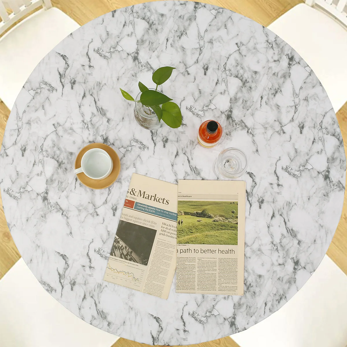 Misaya Tovaglia Rotonda Impermeabile Con Bordo Elastico – Diametro Adattabile Da 114 A 142 Cm – Antimacchia E Antiolio, In Flanella Di Vinile, Perfetta Per Esterno, Picnic E Cene