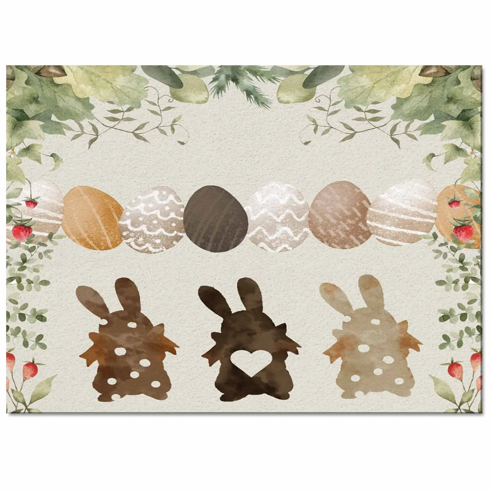 Rabbit Easter Flower Egg Living Room Floor Mat Children's Bedroom Bedside Carpet Kitchen Door