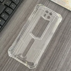 Soft TPU Clear Black Protective Phone Case, Silicone Back Shell Cover for Ulefone Armor 24 (Clear)