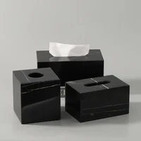 Nordic Natural Marble Tissue Box Square Rectangle Creative Black White Paper Drawer Paper Box Home Hotel Model Room Ornaments 2