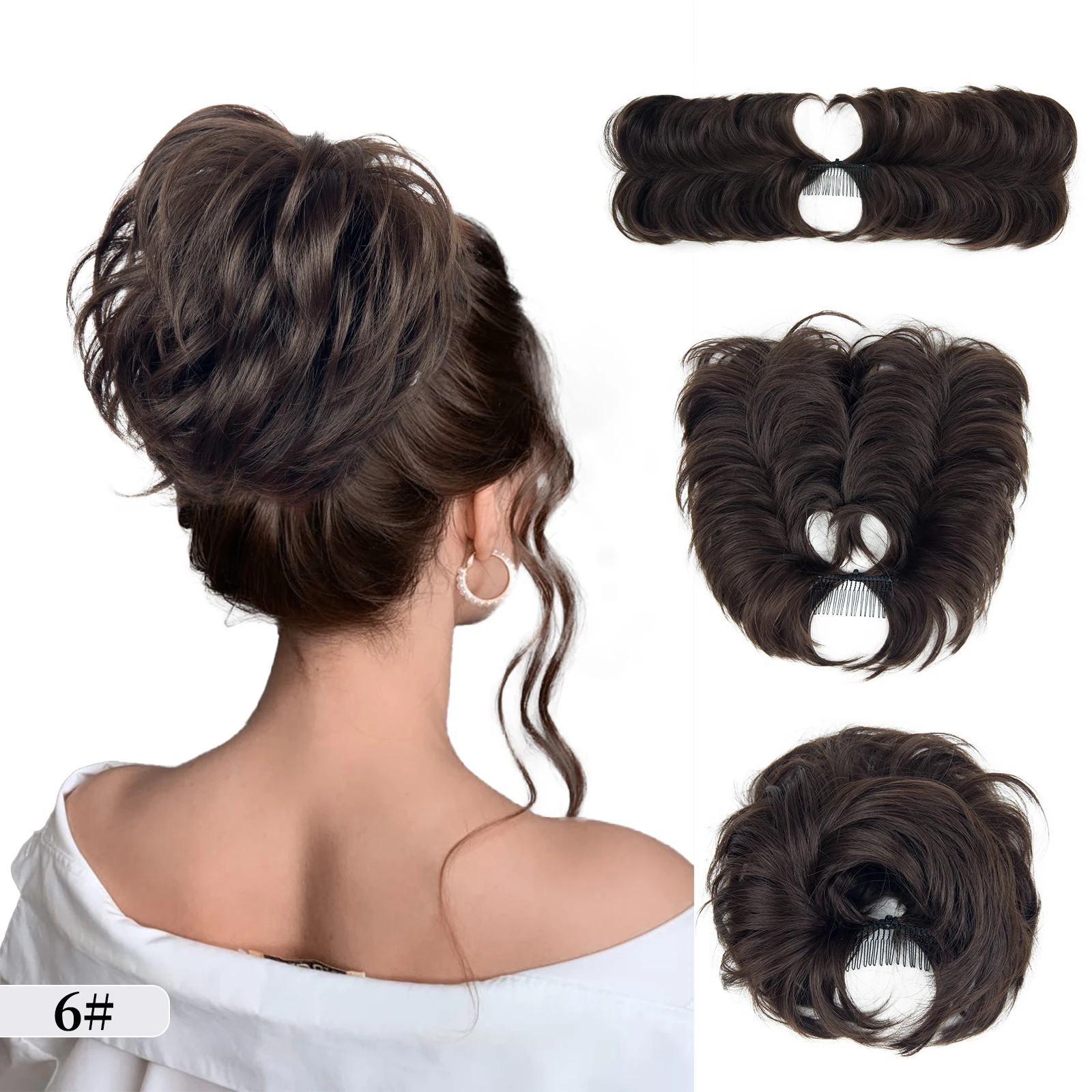 Messy Bun Hair Piece Elastic Drawstring Hair Bun Hair Piece Tousled Clip in  Bun Loose Curls Full Hair Bun Extension - AliExpress