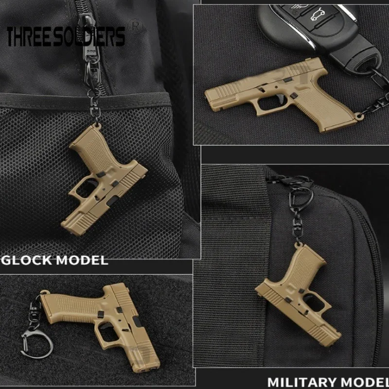 1:3 Tactical Pistol Shape Keychain Mini Portable Decorations Detachable G-45 GunWeapon Keyring Key Chain Ring Trend Gift tactical pistol keychain