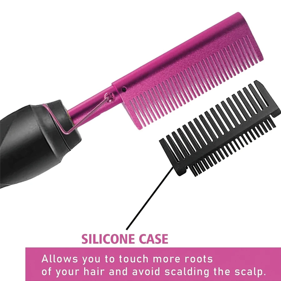 GOIPLE Electric Heat Comb Hot Hair Straightener Iron for Straighten Flyaways Fast Heated Curler Beginner Hair Styling Tools Kit 5