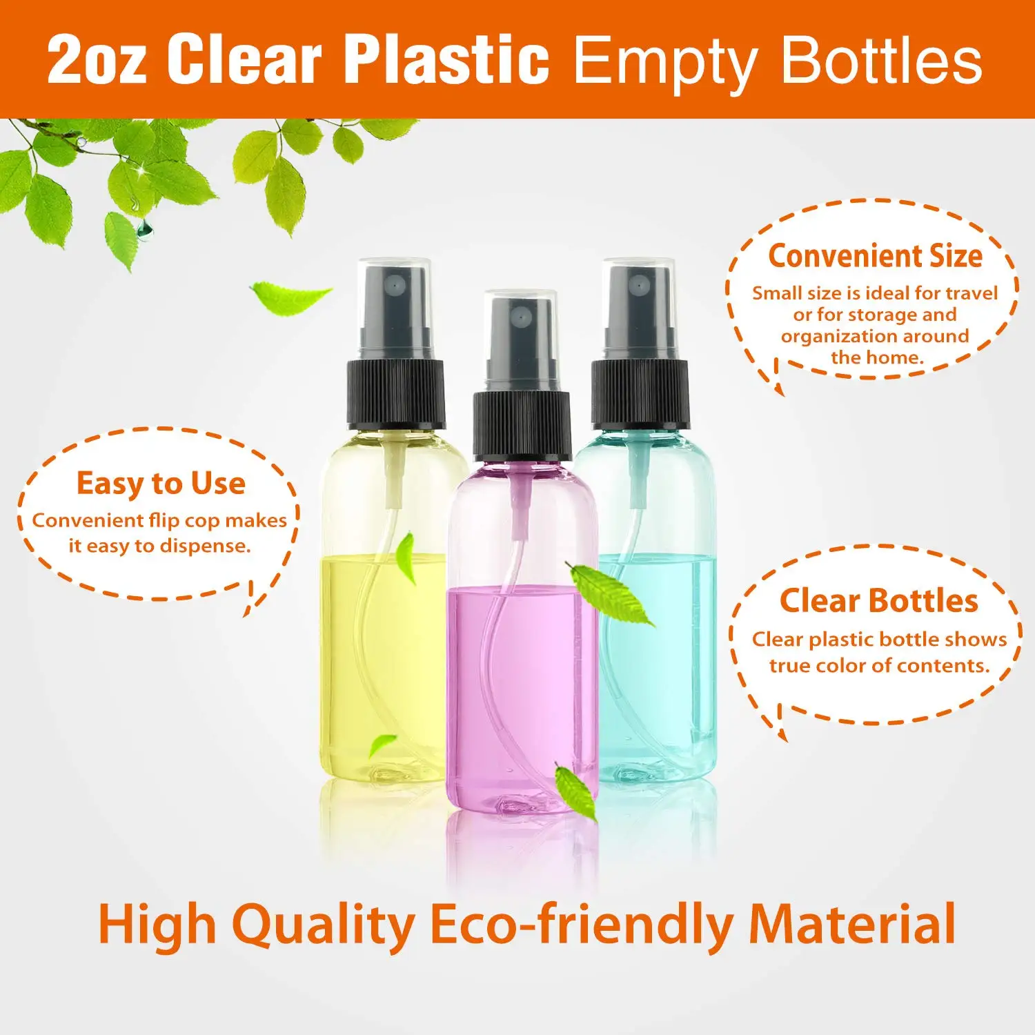 10 Pcs Spray Bottles, 100ml Clear Empty Mini Mister Spray Bottles