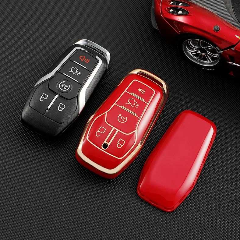 Key Cover Case for Ford Fusion Mondeo Mustang F-150 Explorer Edge 2015 Car Styling Key Protection Keychain key case cover,key case