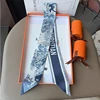French Spring Hot Sale Plants Jungle Animals Women's Twill Decoration Sharp Horn Strap Bag Spot Silk Band Hair Band Small Scarf 5