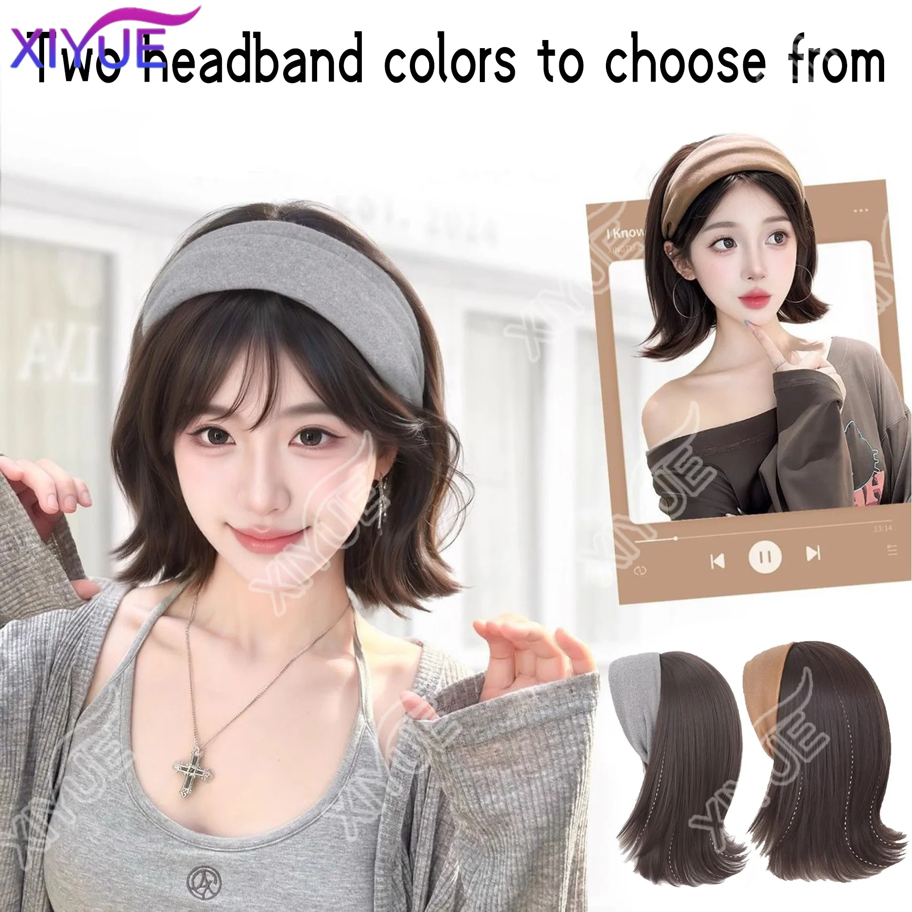XIYUE Cotton Bandage Headbands Women Beauty Solid Color Elasticity Headwrap Sports Headband Hair half head covers for women wig