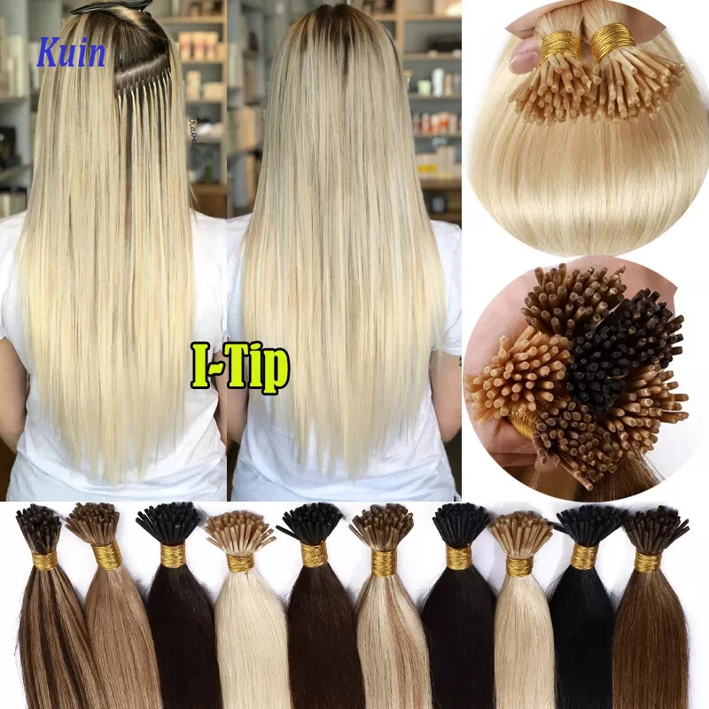I Tip Hair Extension Straight Human Hair Extension 0.8g/ 1g/Strand 50pc/Set Capsule Keratin Natural Fusion Human