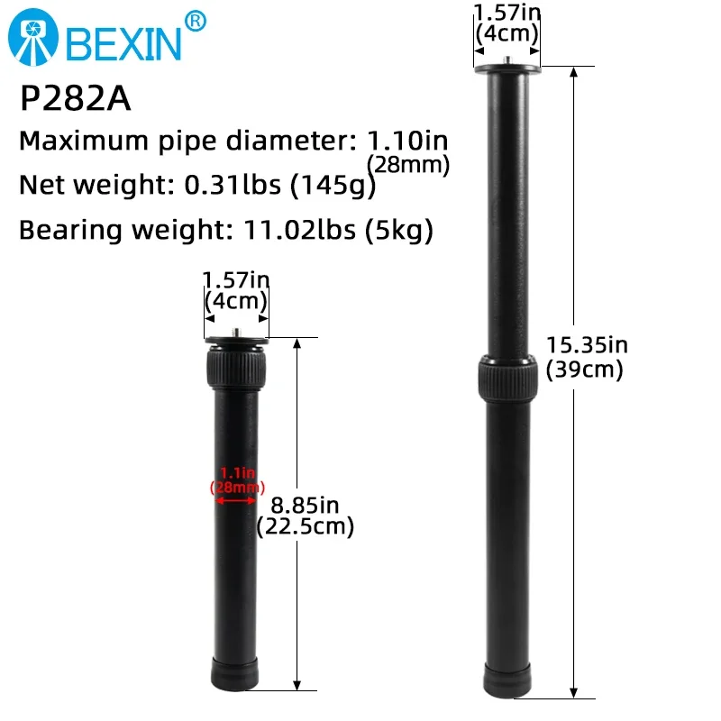 Camera Tripod Tripod Extension Rod Professional 1/4 Screw Handheld Stabilizer Adapter Adjustable For DSLR Camera