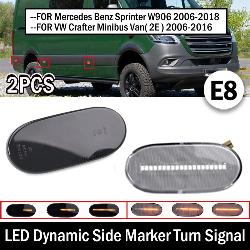For Mercedes Benz Sprinter W906 for VW Crafter 2E 2F LED Clearance Lamp Canbus Position City Light Side Markers Turn Signals 3