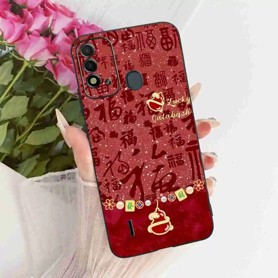 Colorful Cartoon Design Soft TPU Shockproof Black Phone Case Bumper Cover