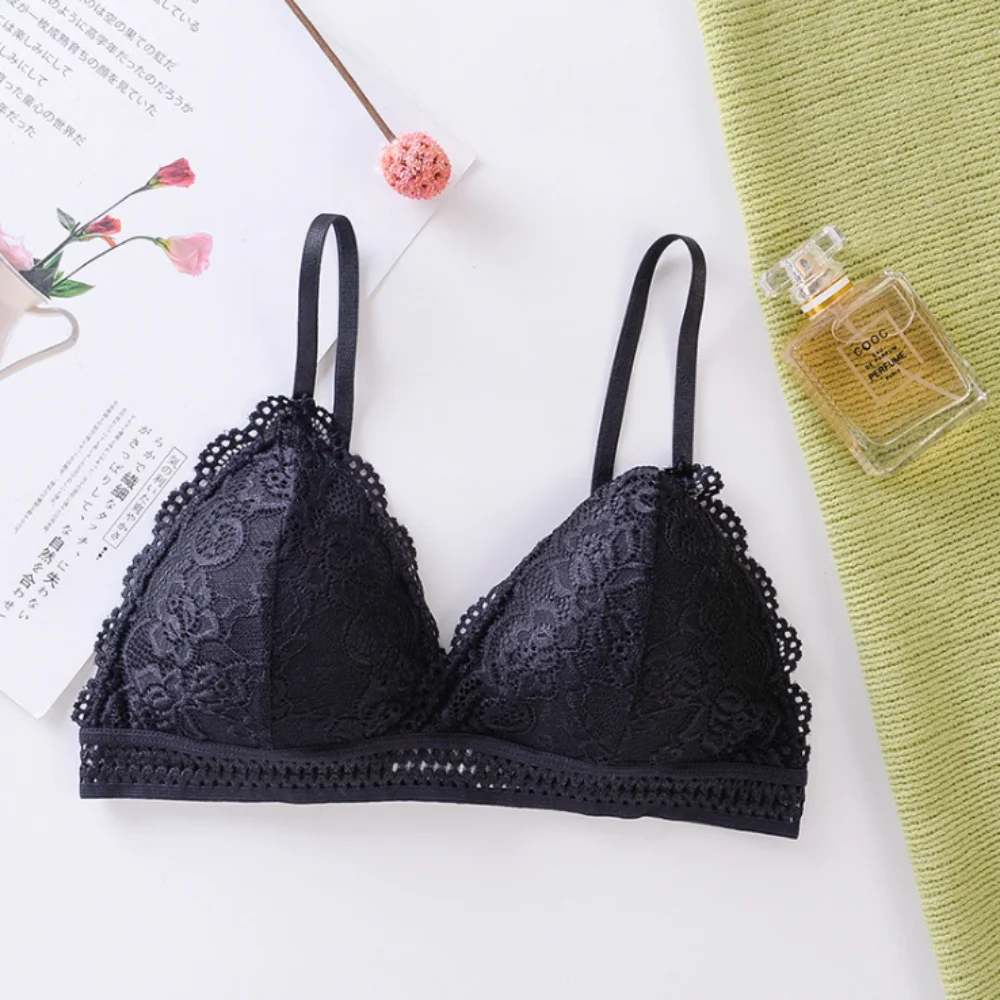 French Beautiful Back Bra Breathable Back Lace Bra Summer  Underwear Bra Gathered For Everyday Wear No Steel Ring Sling