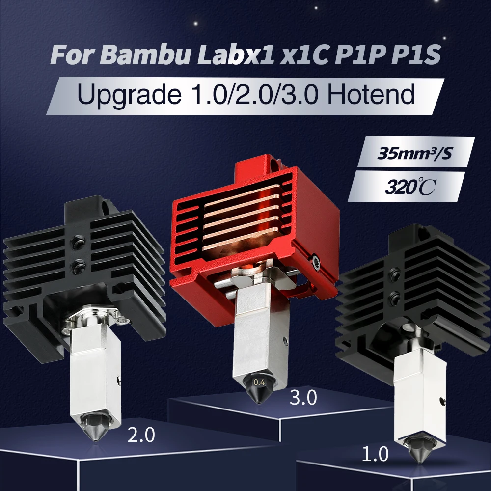 

Bambu LabX1 Hotend kit Bimetal Heatbreak CHT Steel Nozzle Upgrade 2.0 Hotend P1S P1P Thermistor Heater For Lab A1 MINI X1 X1C