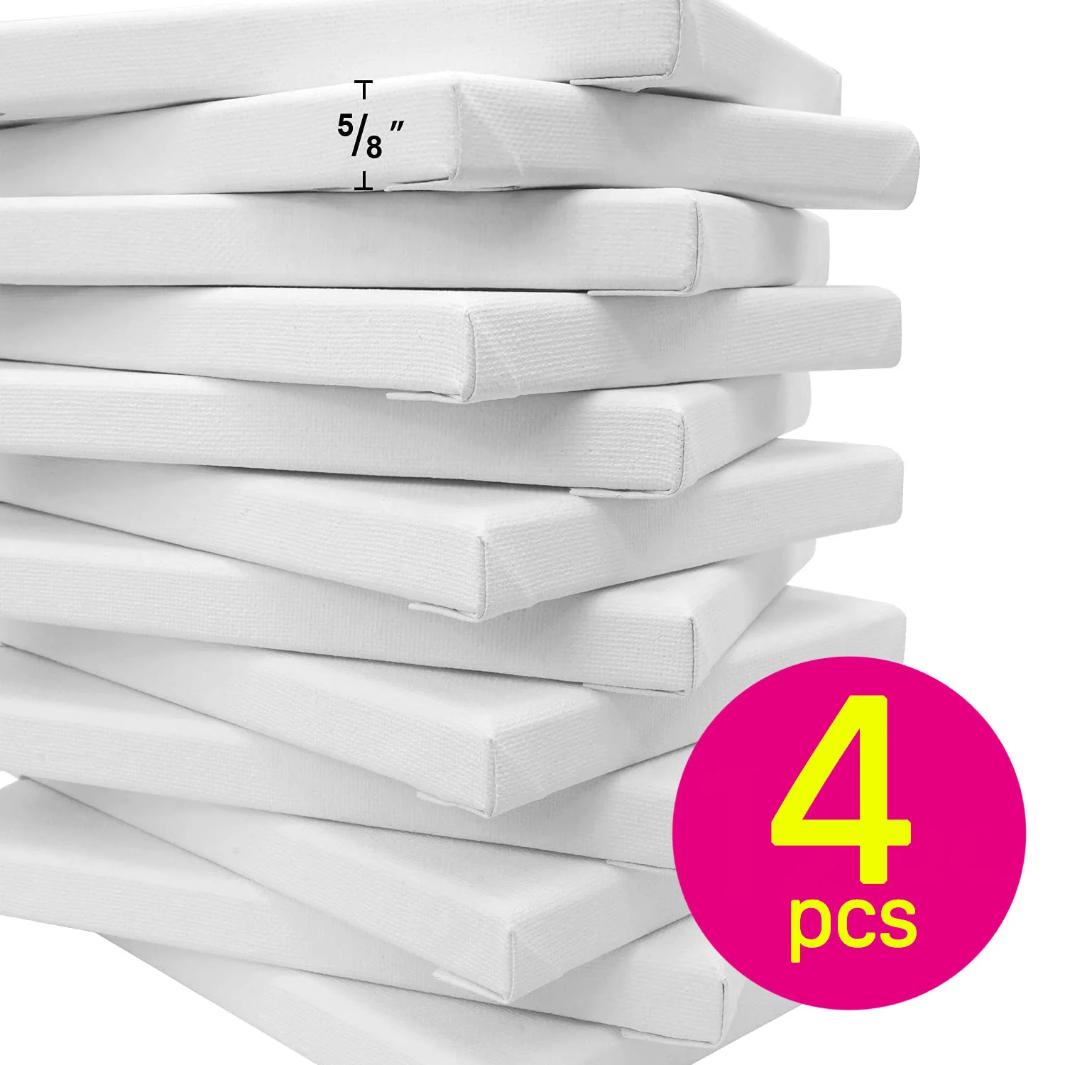 Pack of 4 Stretched Canvases for Painting Primed White 100% Cotton Artist  Blank Canvas Boards for Painting 8 oz Gesso-Primed - AliExpress