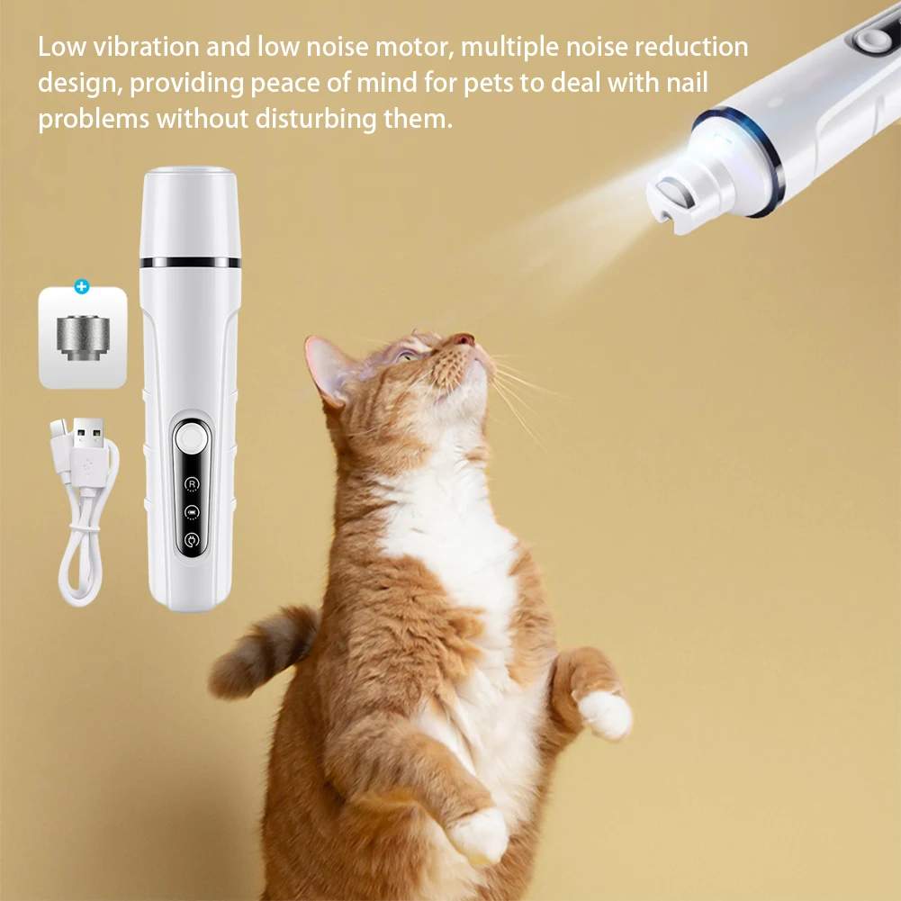 Pet Nail Grinder with LED Light Professional Rechargeable Pet Paws Grooming Tool for Small Medium Large pet nail grinder