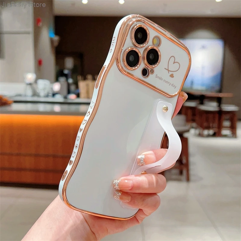 Glitter Camera Protection Luxury Jellewed Heart Holder Liquid Soft Phone Case For iPhone 11 12 13 14 15 16 Plus Pro Max Cover_voghion.com