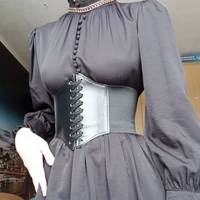 Mode femmes Corset large ceinture en cuir Pu minceur corps ceinture dames élastique taille haute ceinture gothique robe ceinture 6