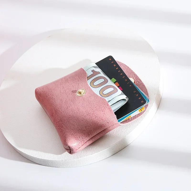 Simple Cute Coin Purse Portable Mini Data Cable Headphone Credit Card Mobile Phone Data Cable Key Organizing Bag Leather Wallet coin purse coin wallet change bag