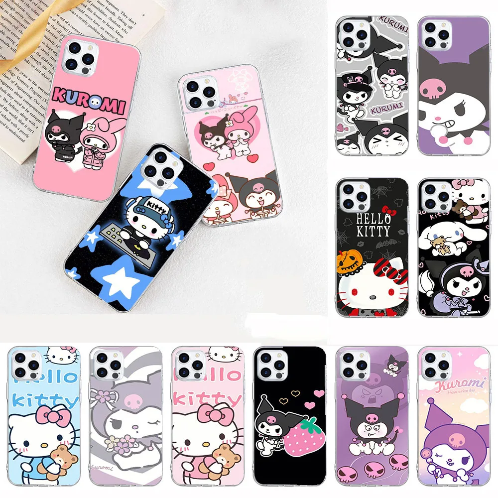 BK 11 Hello Kitty KuRoMi Soft Case For IPhone 14 13 12 Mini 8 7S 7 6 6s bk-11-hello-kitty-kuromi-soft-case-for-iphone-14-13-12-mini-8-7s-7-6-6s