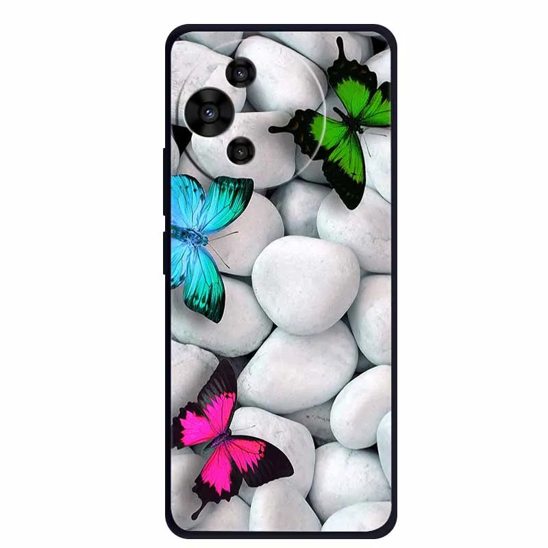 Luxury TPU Soft Silicone Back Cover with Floral and Love Design