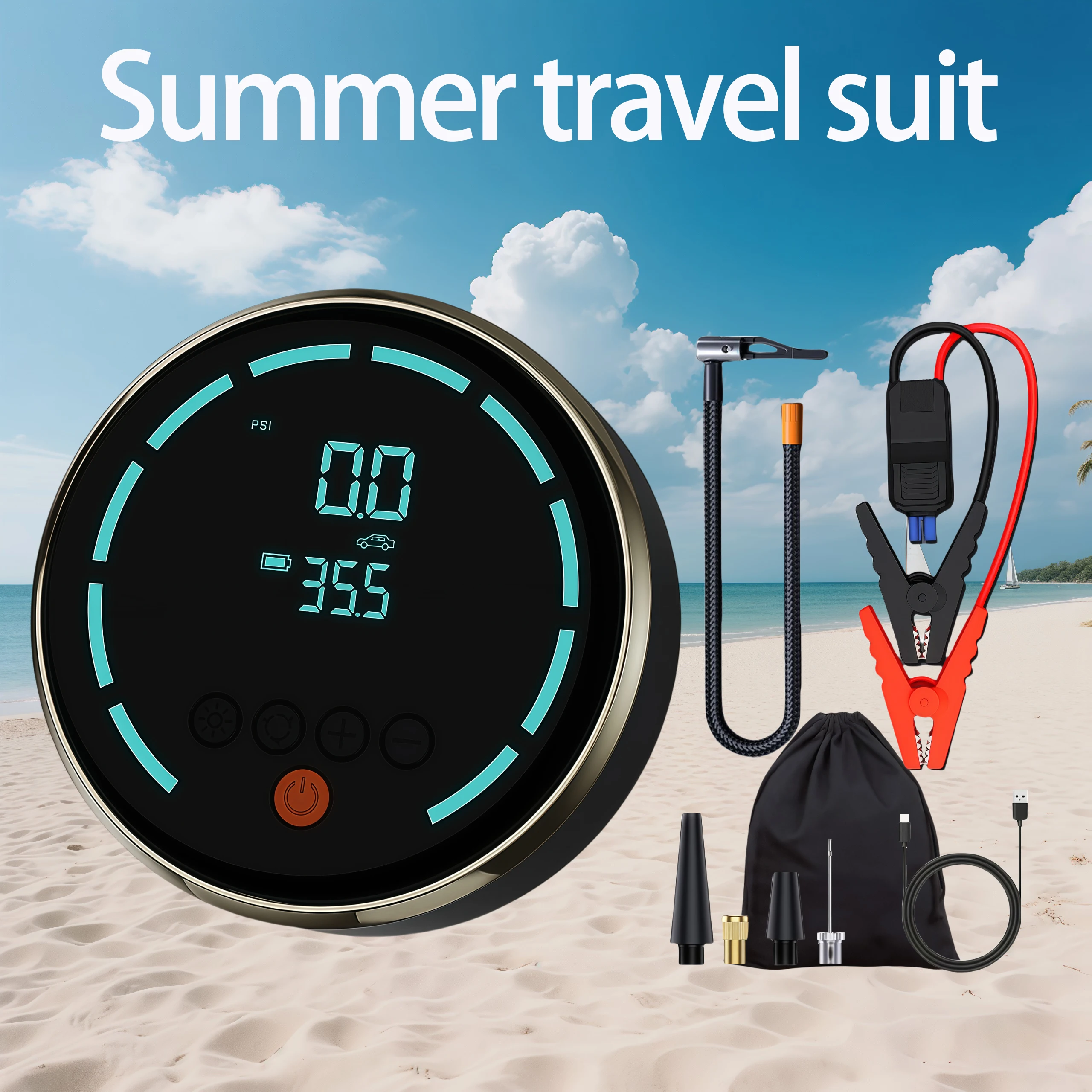 JKUOO גרסת נסיעה מנעול סוללת רכב 5000A מנעול קפיצה נייד עם מדחס אוויר 150PSI מנעול רכב