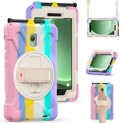 360° Rotatable Rugged Hand & Shoulder Strap Tablet Case, 8 - Inch - Active 5 Active 3 (Colorful Pink)