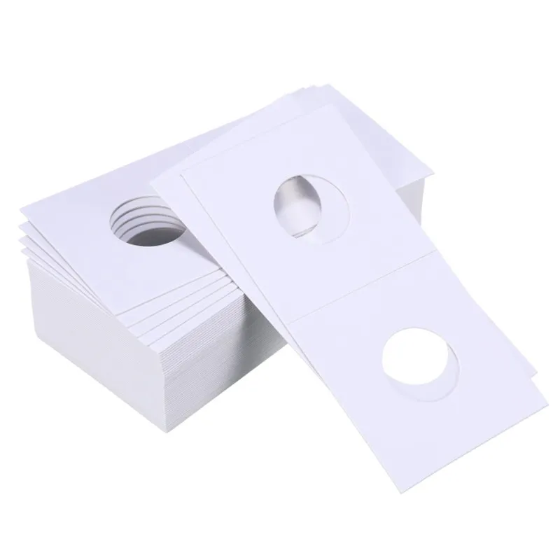 새로운 50PCS 정사각형 골판지 동전 홀더 17.5mm-40mm 크기 동전 앨범 컬렉션 등대 스탬프 동전 홀더 커버 케이스 보관