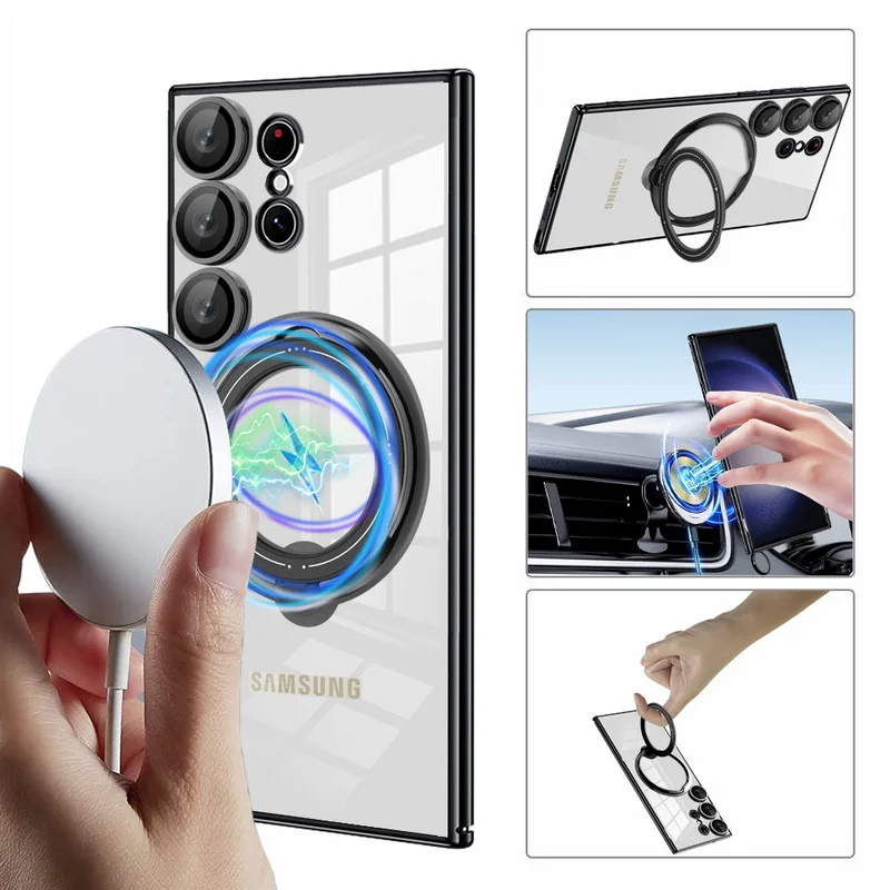 Magnetische Handyhülle Mit Ringhalter Für Samsung Galaxy Modelle_voghion.com